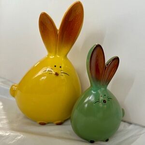New In Box - Adorable Ceramic Bunny Figurines For Decor Or In A Plant Pot